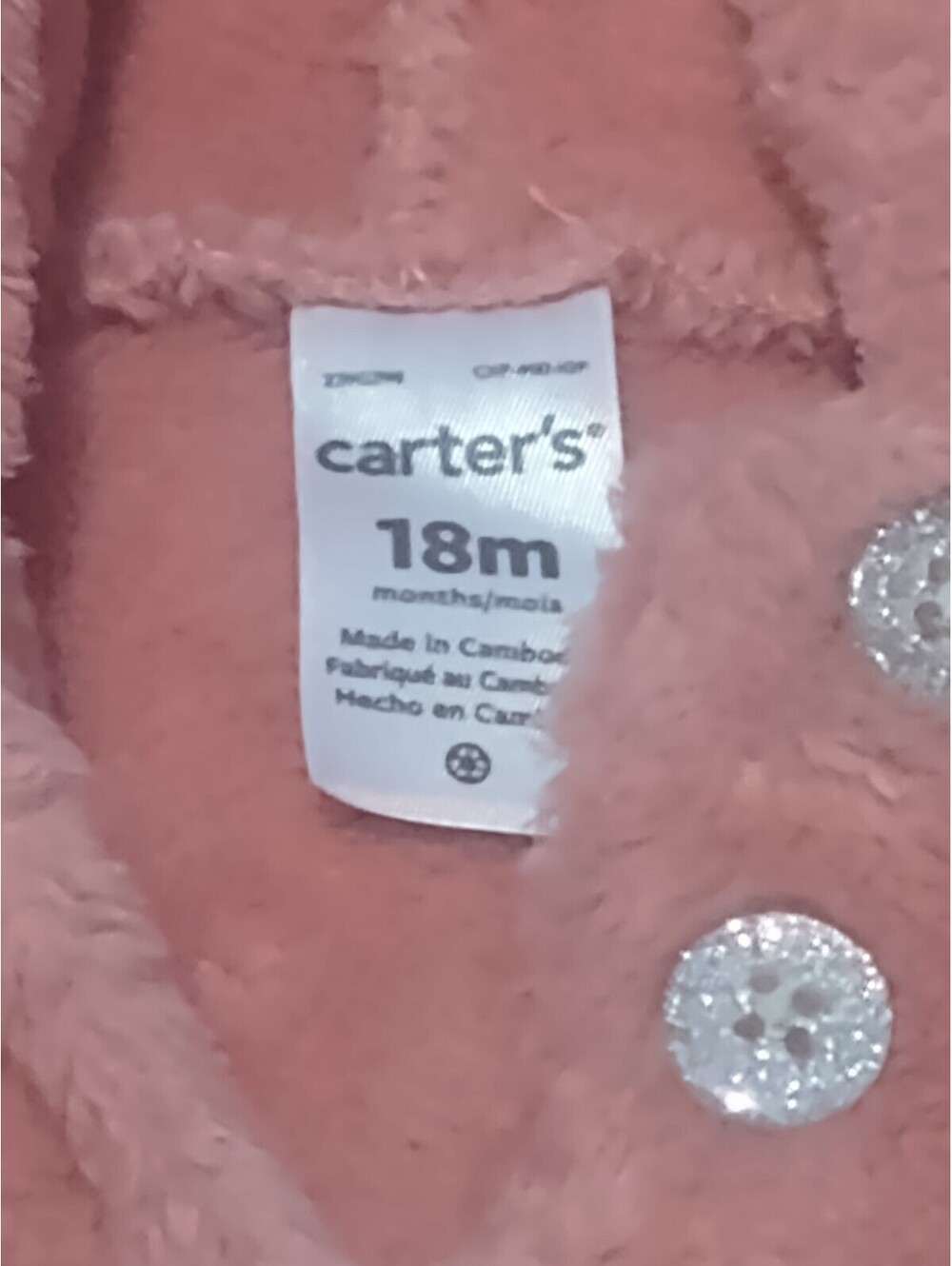 Carter's Toddler Girl Pink Pullover Long Sweater Size 18 Month - Picture 3 of 4